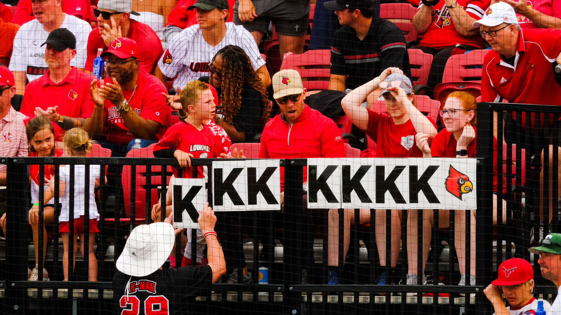 Louisville baseball strikeouts super regional